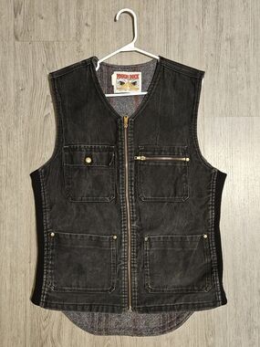 Tough Duck Vintage Men's Black Blanket Lined Vest Size Medium